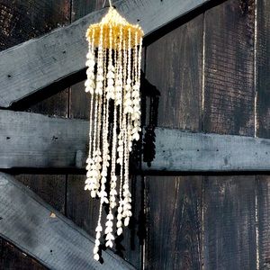 Vintage Spiral Mobile Seashell Shell wind Chime Beachy Hawaiian Boho